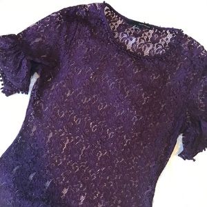 Lace short sleeve blouse size S